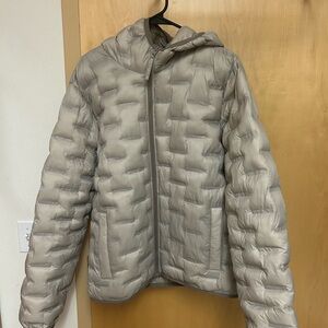Gray Hollister Puffer Jacket with Hood